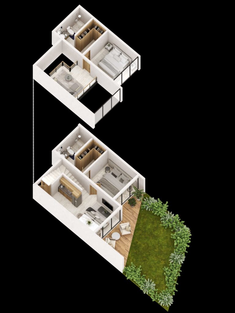 Distribución de los departamentos de Le Parc Cancún con vistas panorámicas